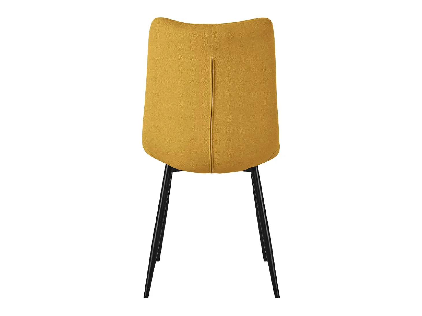 ML-Design Silla de comedor 4 piezas amarillo mostaza, Silla de salón con tapicería de tela y patas de metal negro