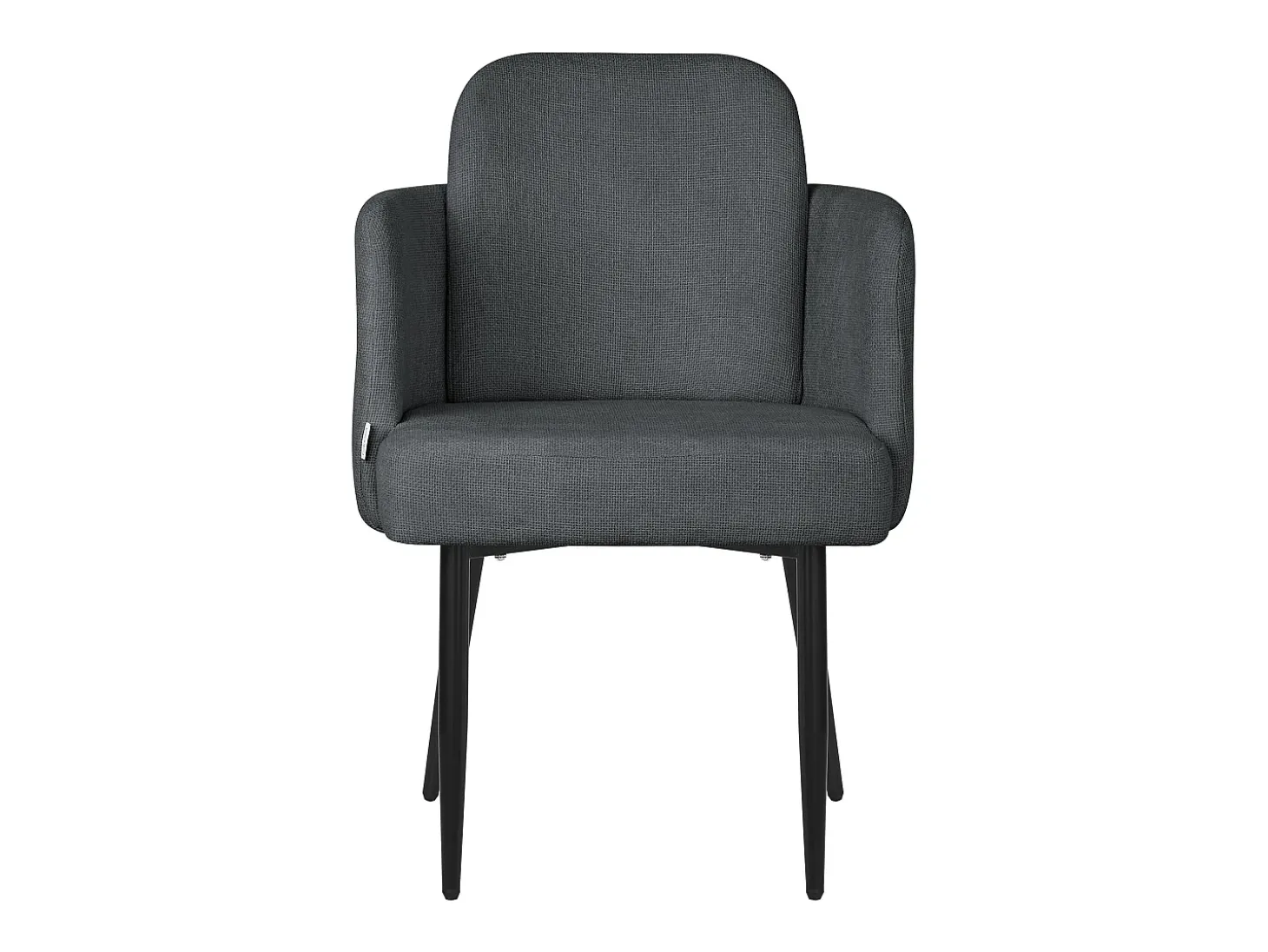 ML-Design Silla de comedor con funda de tela antracita asiento de salón con respaldo y reposabrazos de ratán mueble tapizado con patas de metal