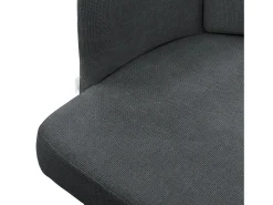 ML-Design Silla de comedor con funda de tela antracita asiento de salón con respaldo y reposabrazos de ratán mueble tapizado con patas de metal