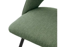 ML-Design Sillas de comedor juego de 6, Verde, asiento de poliester con patas de metal negro