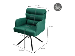 ML-Design Sillas de comedor giratorias 4er Set Verde oscuro, Sillas de salón con reposabrazos y respaldo