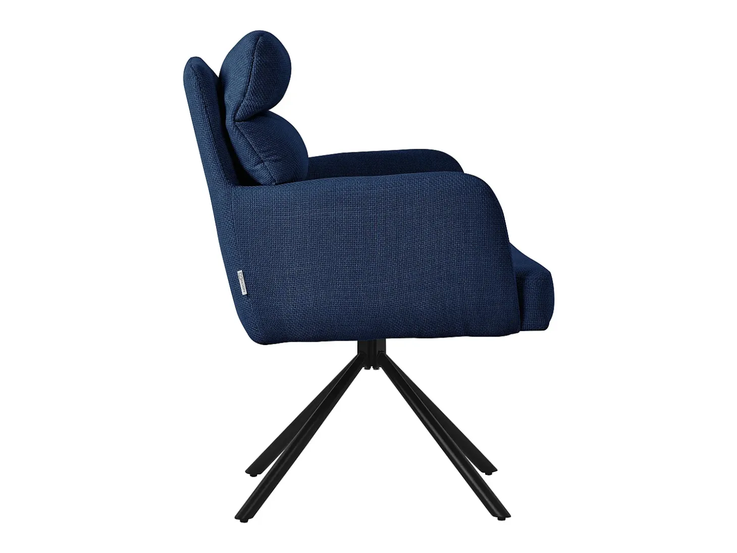 ML-Design Sillas de comedor giratorias, set de 2, azul oscuro, Sillas de salón con reposabrazos y respaldo