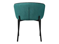 ML-Design 2x Sillas de comedor turquesa oscuro con revestimiento de tela, asiento sofá de salón con respaldo, mueble tapizado con patas de metal
