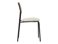ML-Design 6x Sillas de comedor beige tapizado ratán con patas metal respaldo curvado de rejilla y apoyabrazos ergonómico sillón moderno para hogar