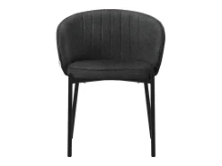 ML-Design 2x Sillas de comedor antracita con revestimiento de tela, asiento sofá de salón con respaldo, mueble de cocina tapizado con patas de metal