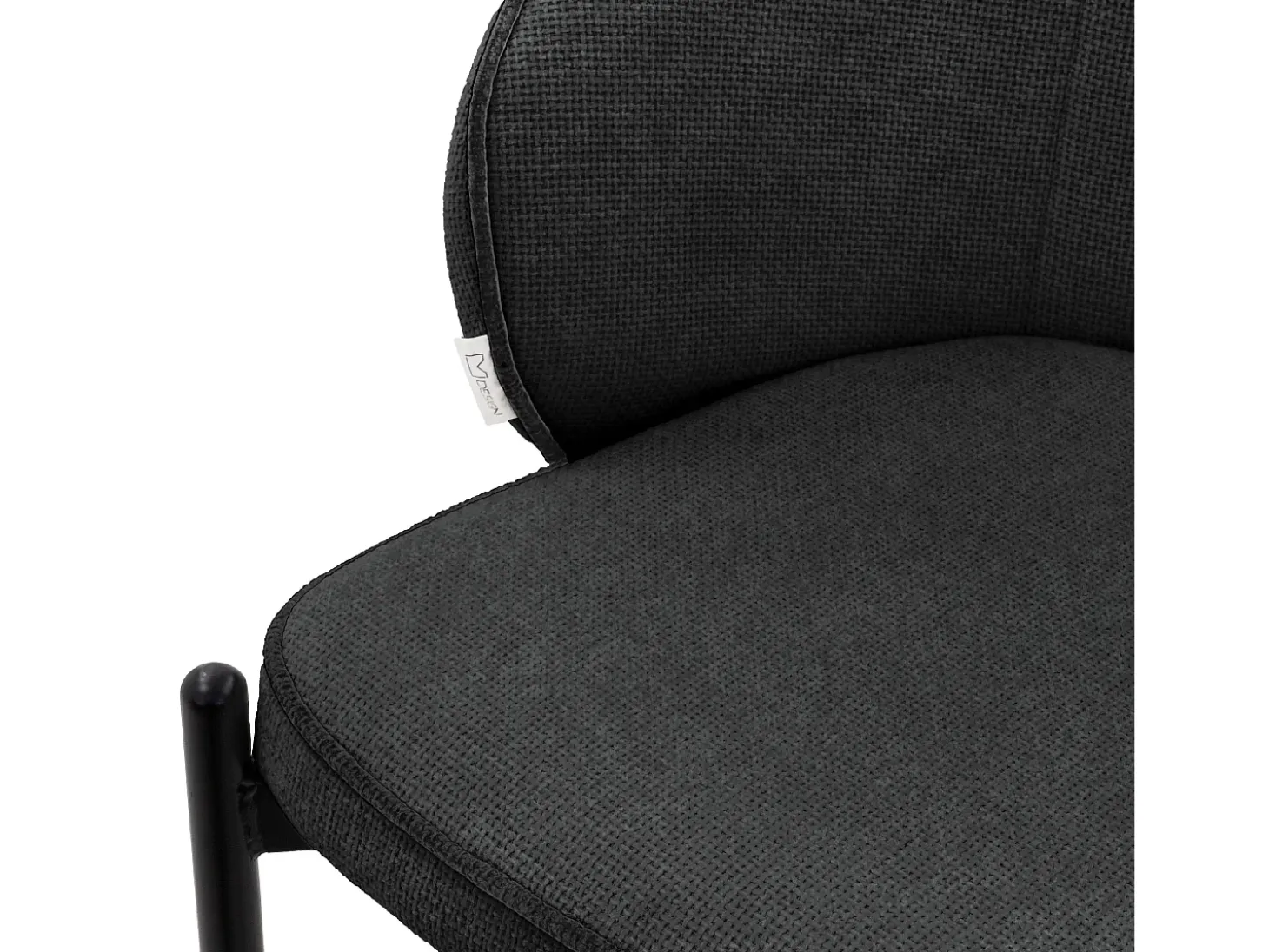 ML-Design 2x Sillas de comedor antracita con revestimiento de tela, asiento sofá de salón con respaldo, mueble de cocina tapizado con patas de metal