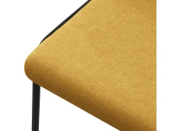 ML-Design 4x Sillas de comedor mostaza poliéster tapizado con patas de metal asiento acolchado con respaldo diseño atemporal mueble ergonómico