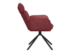 ML-Design 2x Sillas de comedor giratorias 360° rojas con funda de tela, asiento de salón con reposabrazos y respaldo sillón ergonómico de cocina