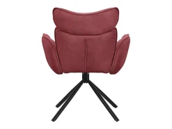 ML-Design 2x Sillas de comedor giratorias 360° rojas con funda de tela, asiento de salón con reposabrazos y respaldo sillón ergonómico de cocina