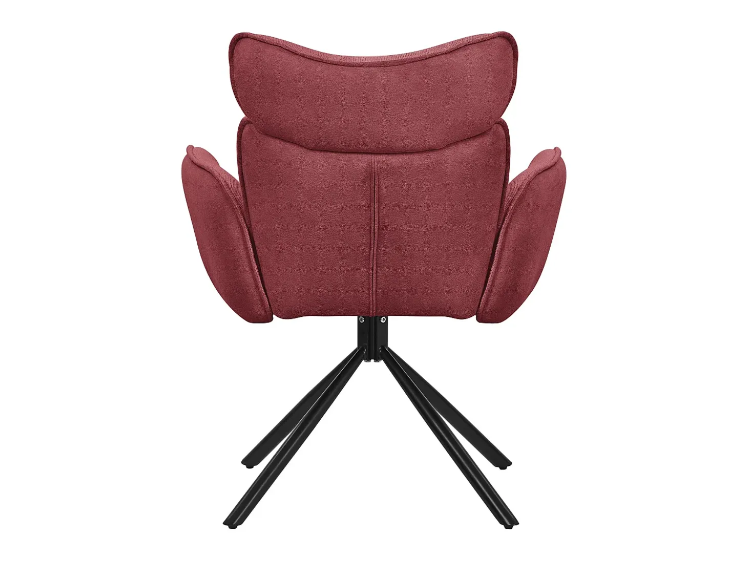 ML-Design 2x Sillas de comedor giratorias 360° rojas con funda de tela, asiento de salón con reposabrazos y respaldo sillón ergonómico de cocina