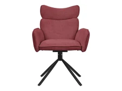 ML-Design 2x Sillas de comedor giratorias 360° rojas con funda de tela, asiento de salón con reposabrazos y respaldo sillón ergonómico de cocina