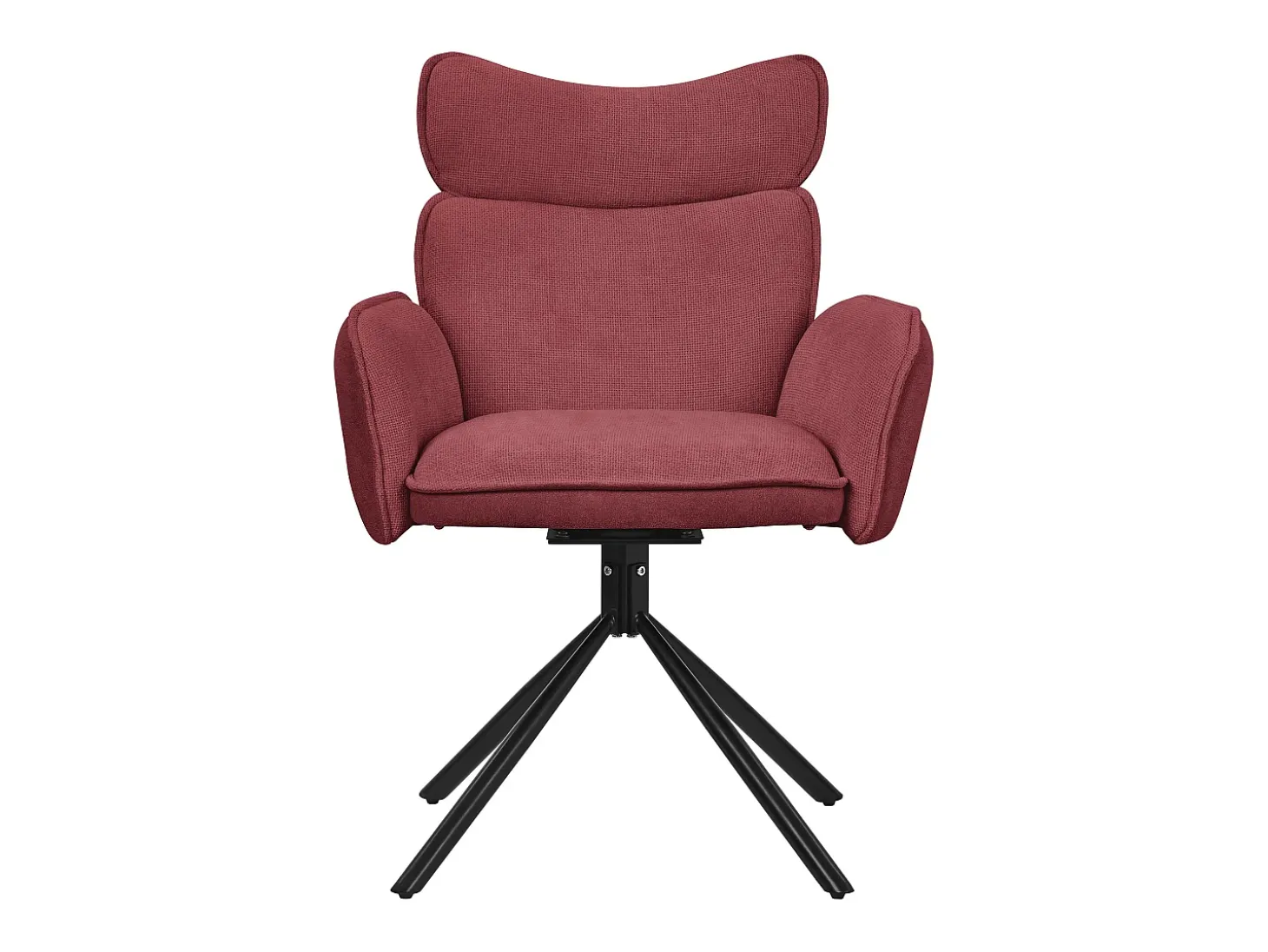 ML-Design 2x Sillas de comedor giratorias 360° rojas con funda de tela, asiento de salón con reposabrazos y respaldo sillón ergonómico de cocina