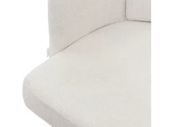 ML-Design 2x Sillas de comedor con funda de tela beige asientos sofá de salón con respaldo y reposabrazos de ratán mueble tapizado con patas de metal