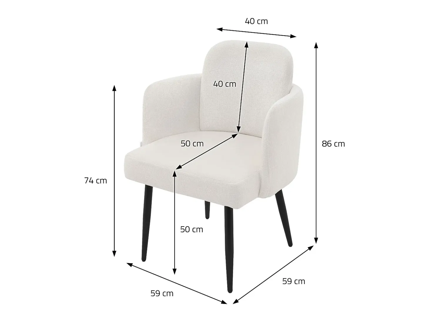 ML-Design 2x Sillas de comedor con funda de tela beige asientos sofá de salón con respaldo y reposabrazos de ratán mueble tapizado con patas de metal