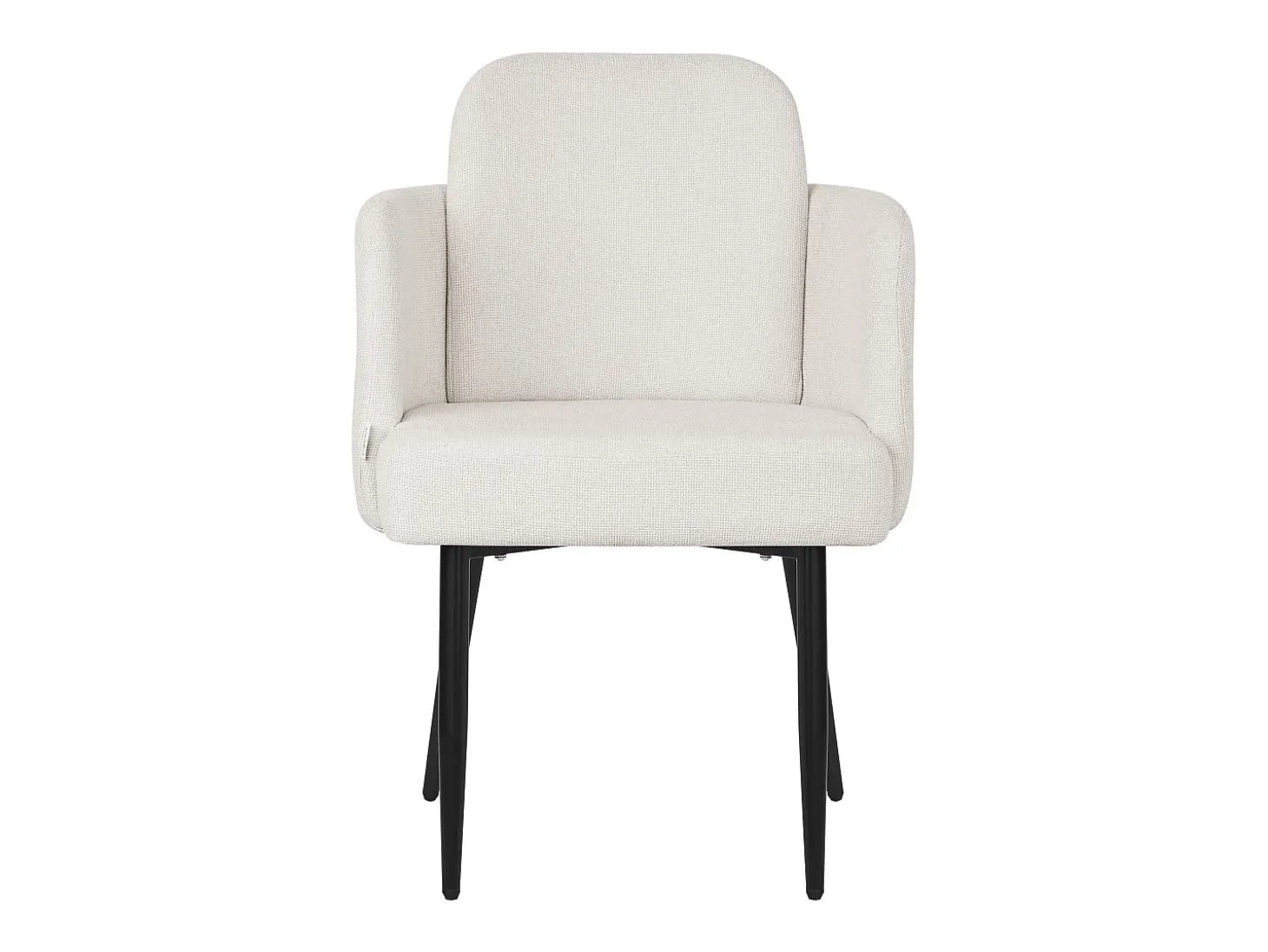 ML-Design 2x Sillas de comedor con funda de tela beige asientos sofá de salón con respaldo y reposabrazos de ratán mueble tapizado con patas de metal