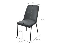 ML-Design 4x Sillas de comedor antracita poliéster tapizado con patas de metal asiento acolchado con respaldo diseño atemporal mueble ergonómico