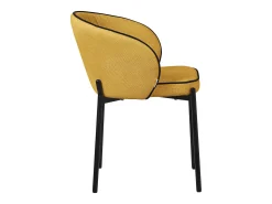 ML-Design 6x Sillas de comedor mostaza con revestimiento de tela, asiento sofá de salón con respaldo, mueble de cocina tapizado con patas de metal
