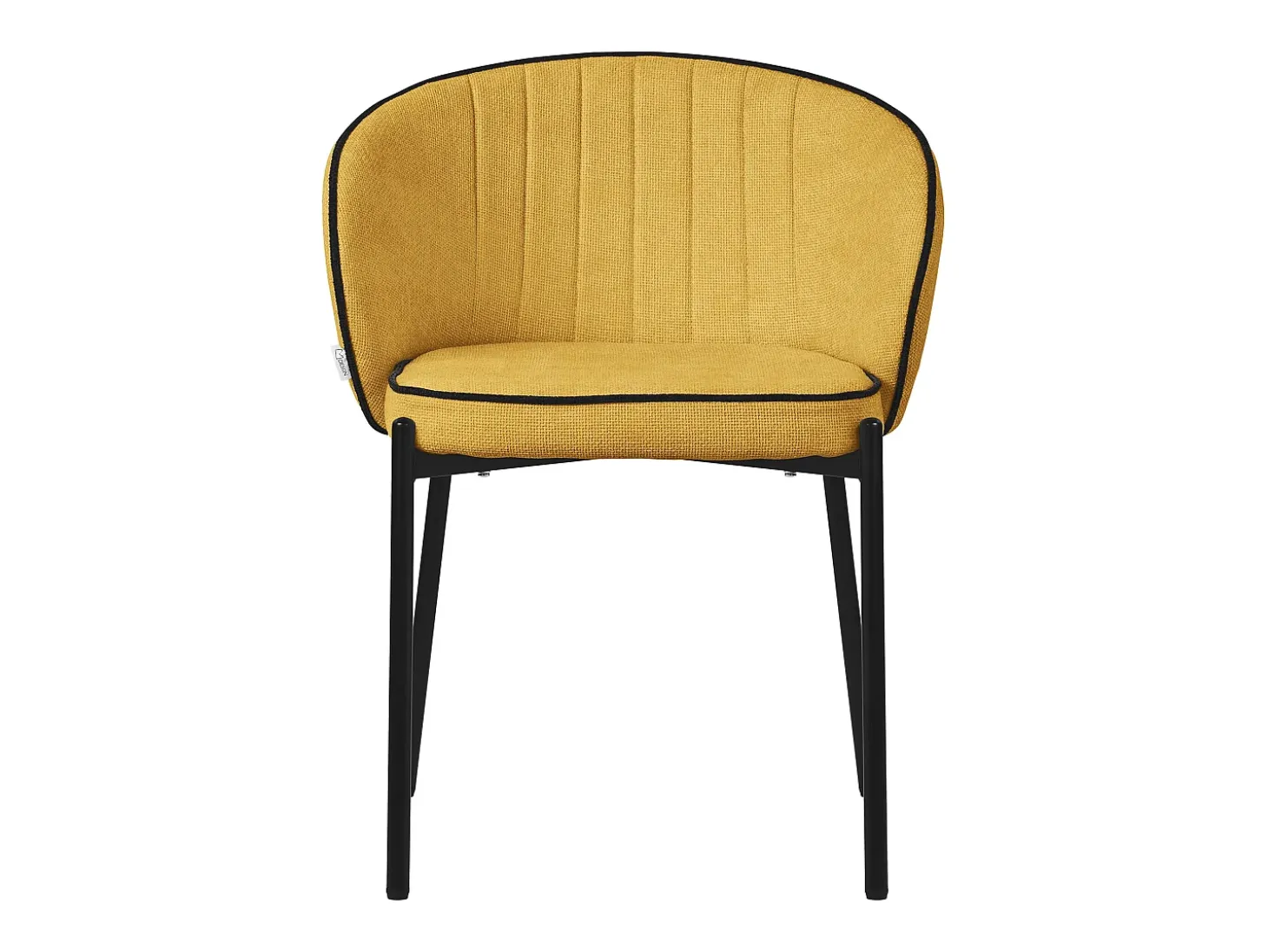 ML-Design 6x Sillas de comedor mostaza con revestimiento de tela, asiento sofá de salón con respaldo, mueble de cocina tapizado con patas de metal
