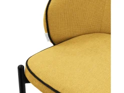 ML-Design 6x Sillas de comedor mostaza con revestimiento de tela, asiento sofá de salón con respaldo, mueble de cocina tapizado con patas de metal