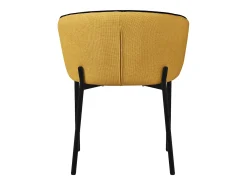 ML-Design 6x Sillas de comedor mostaza con revestimiento de tela, asiento sofá de salón con respaldo, mueble de cocina tapizado con patas de metal