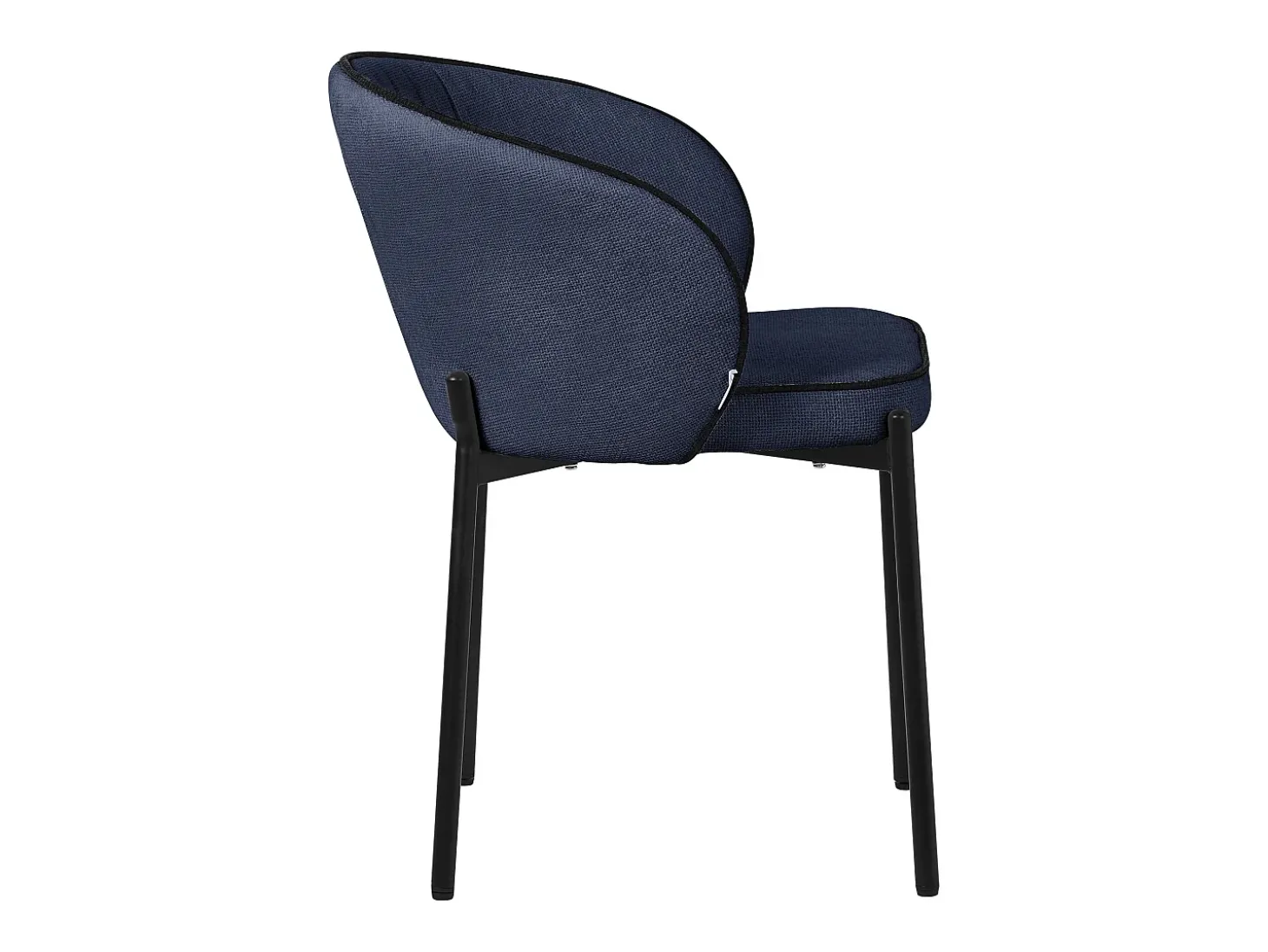 ML-Design 2x Sillas de comedor azul oscuro con revestimiento de tela, asiento sofá de salón con respaldo, mueble de cocina tapizado con patas de metal