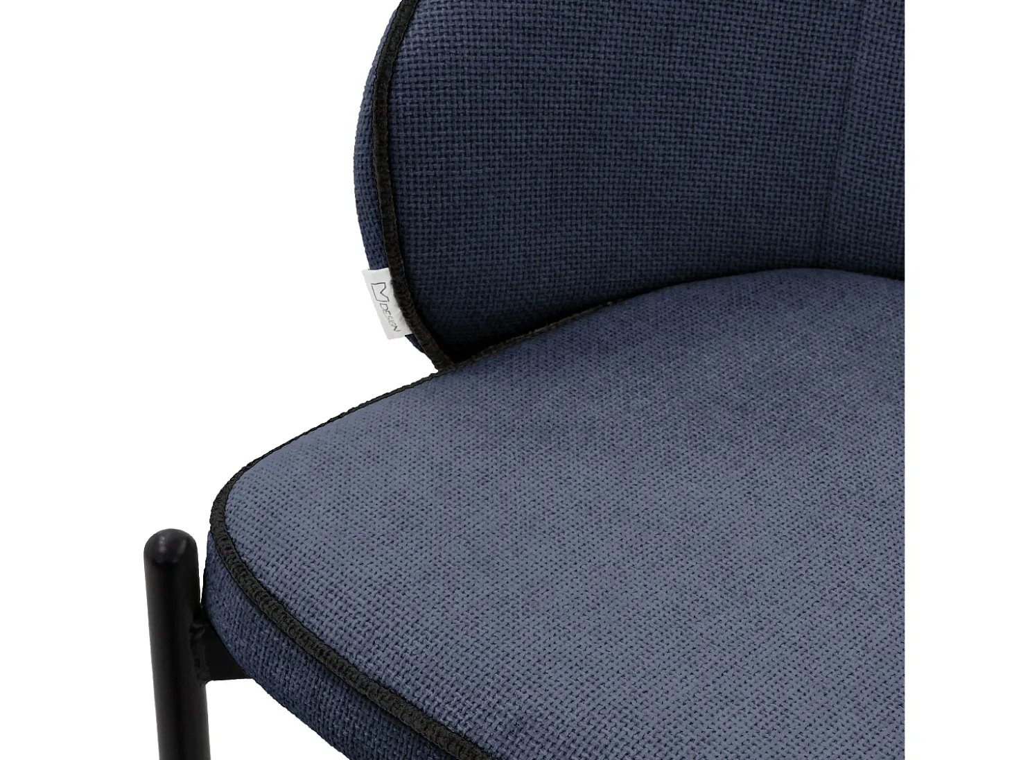 ML-Design 2x Sillas de comedor azul oscuro con revestimiento de tela, asiento sofá de salón con respaldo, mueble de cocina tapizado con patas de metal
