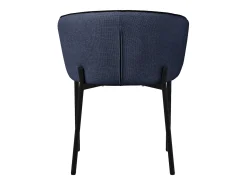 ML-Design 2x Sillas de comedor azul oscuro con revestimiento de tela, asiento sofá de salón con respaldo, mueble de cocina tapizado con patas de metal