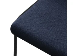 ML-Design 2x Sillas de comedor azul oscuro poliéster tapizado con patas de metal asiento acolchado con respaldo diseño atemporal mueble ergonómico