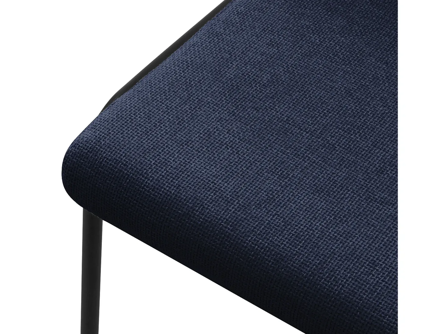 ML-Design 2x Sillas de comedor azul oscuro poliéster tapizado con patas de metal asiento acolchado con respaldo diseño atemporal mueble ergonómico