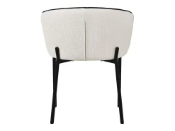 ML-Design 2x Sillas de comedor beige con revestimiento de tela, asiento sofá de salón con respaldo, mueble de cocina tapizado con patas de metal