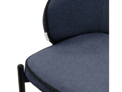 ML-Design 4x Sillas de comedor azul oscuro con revestimiento de tela, asiento sofá de salón con respaldo, mueble de cocina tapizado con patas de metal