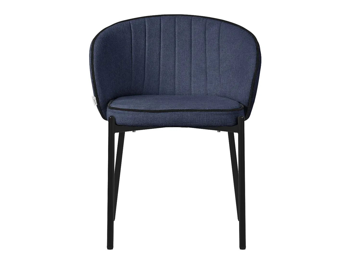 ML-Design 4x Sillas de comedor azul oscuro con revestimiento de tela, asiento sofá de salón con respaldo, mueble de cocina tapizado con patas de metal