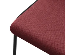 ML-Design 6x Sillas de comedor rojas poliéster tapizado con patas de metal asiento acolchado con respaldo diseño atemporal mueble ergonómico