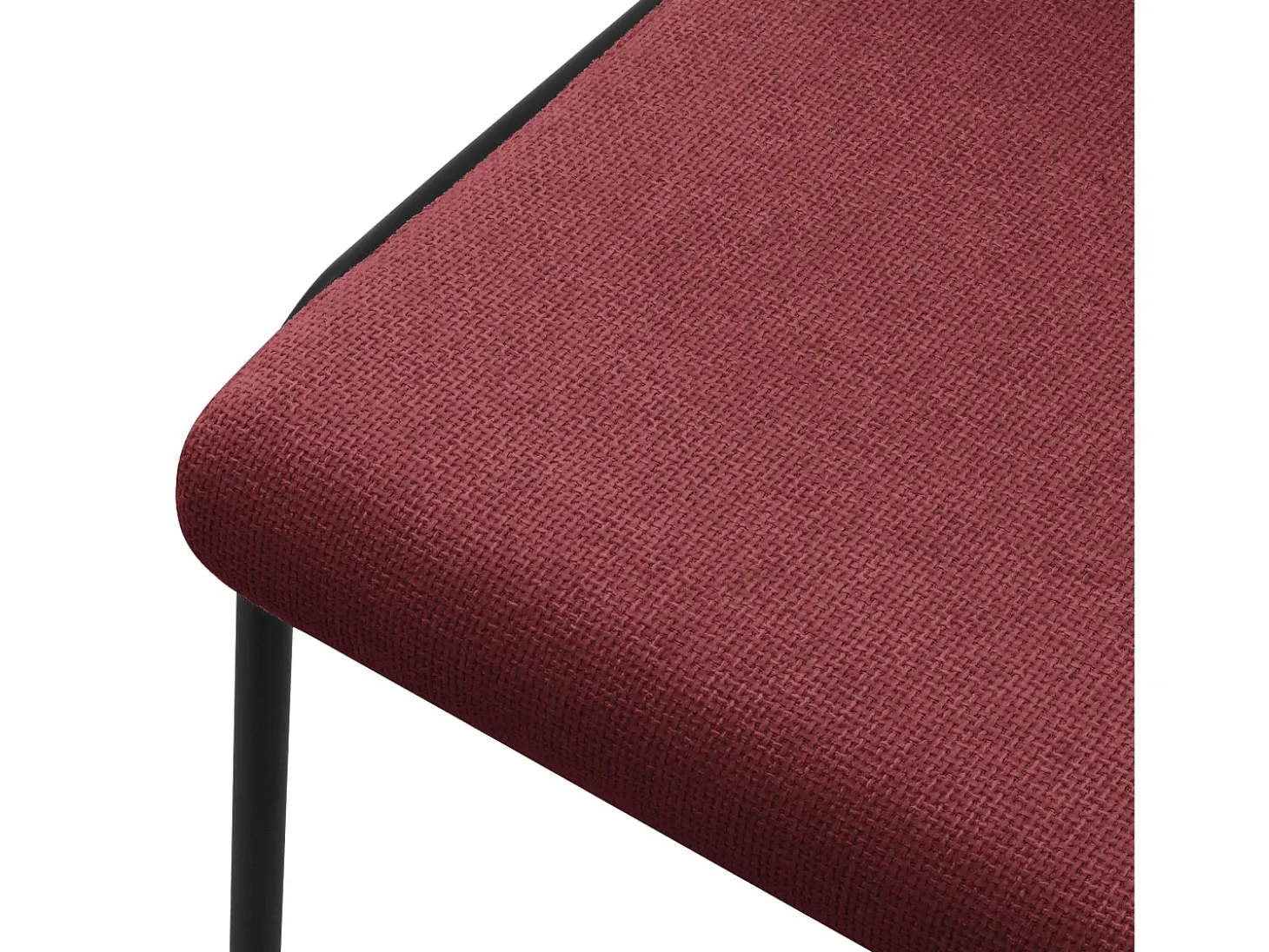 ML-Design 6x Sillas de comedor rojas poliéster tapizado con patas de metal asiento acolchado con respaldo diseño atemporal mueble ergonómico