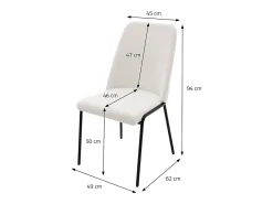 ML-Design 4x Sillas de comedor beige poliéster tapizado con patas de metal asiento acolchado con respaldo diseño atemporal mueble ergonómico
