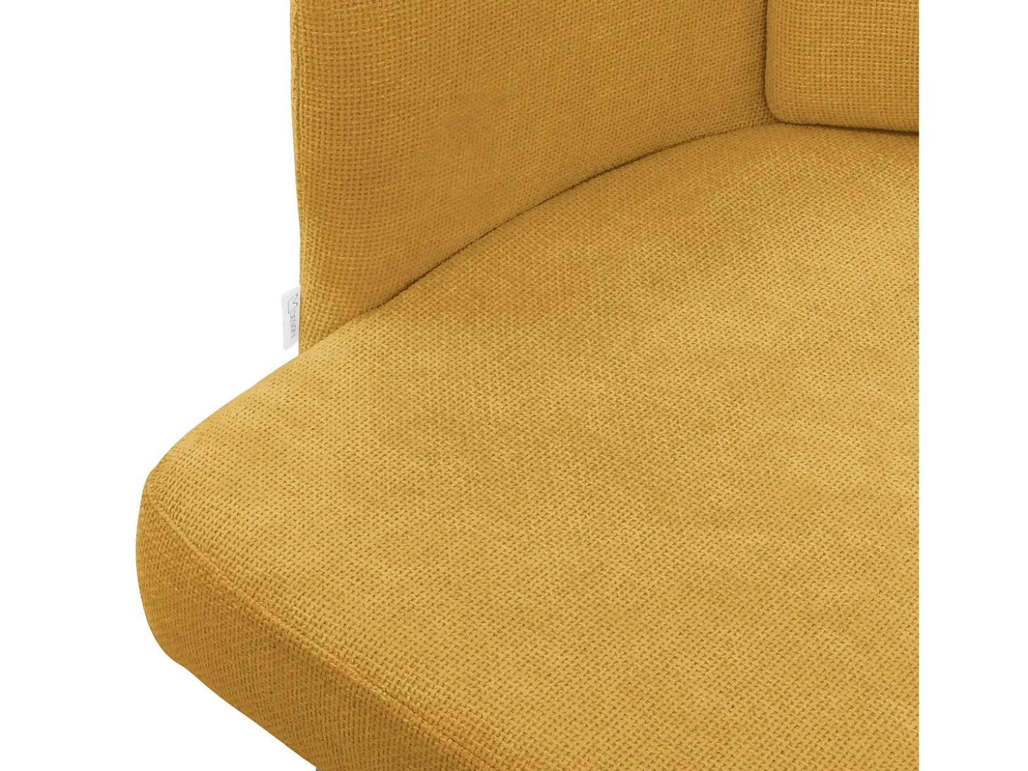 ML-Design 4x Sillas de comedor con funda de tela mostaza asientos sofá de salón con respaldo y reposabrazos de ratán mueble tapizado y patas de metal