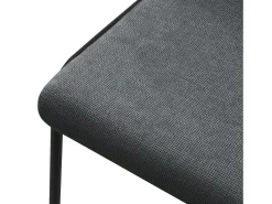ML-Design 2x Sillas de comedor antracita poliéster tapizado con patas de metal asiento acolchado con respaldo diseño atemporal mueble ergonómico