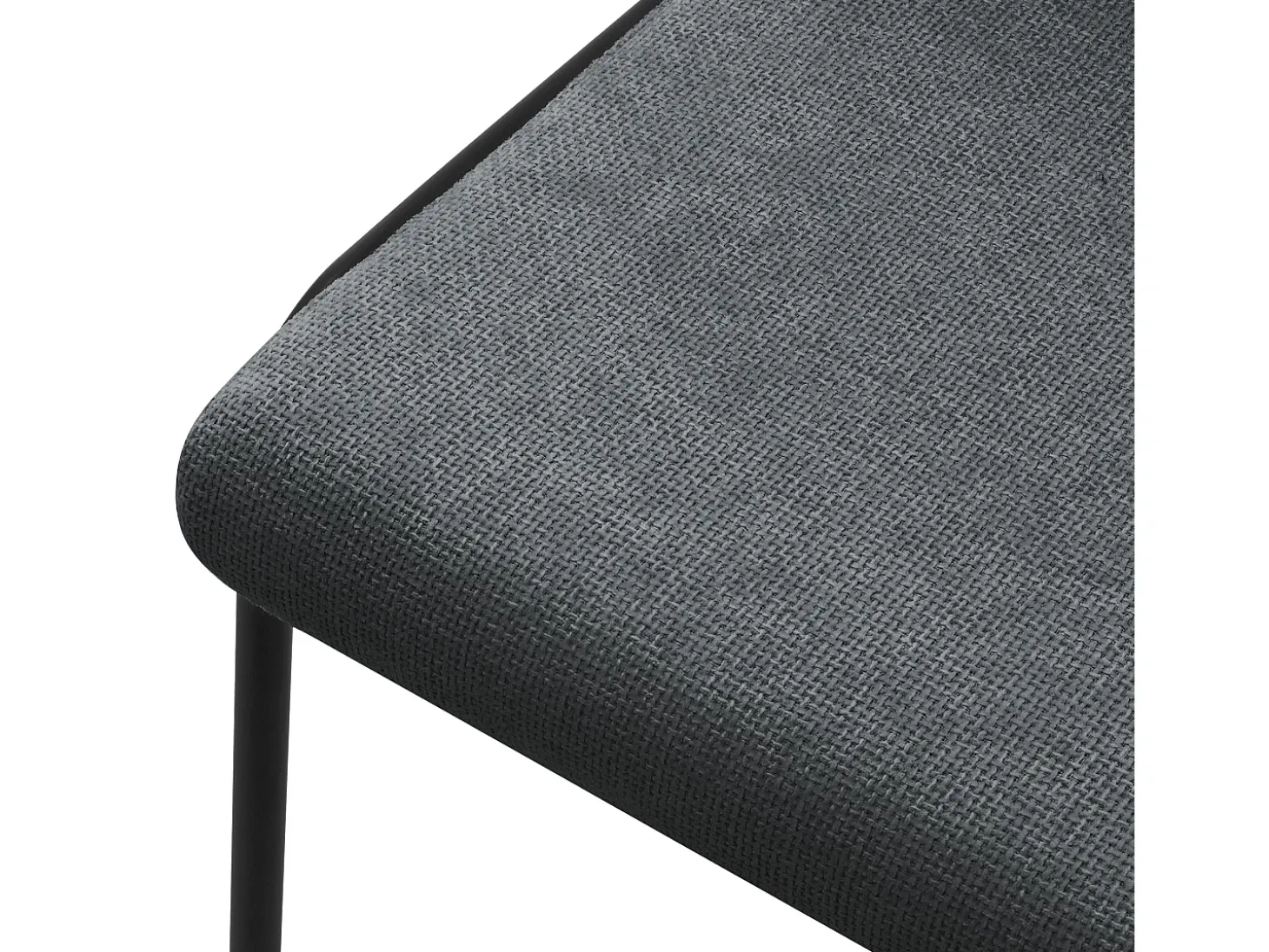 ML-Design 2x Sillas de comedor antracita poliéster tapizado con patas de metal asiento acolchado con respaldo diseño atemporal mueble ergonómico