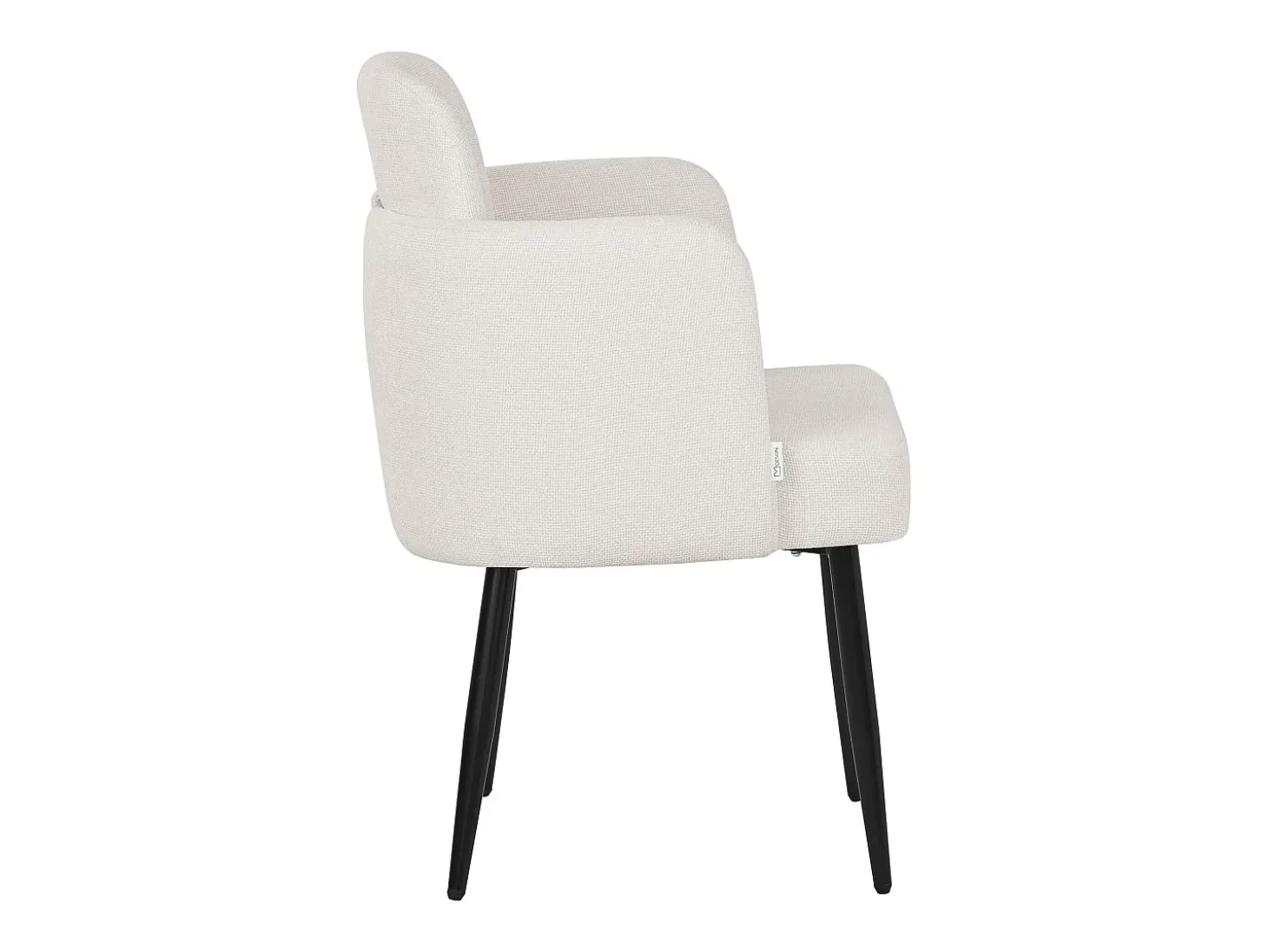 ML-Design 6x Sillas de comedor con funda de tela beige asientos sofá de salón con respaldo y reposabrazos de ratán mueble tapizado con patas de metal