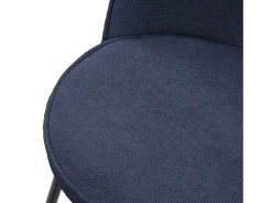 ML-Design 4x Taburetes de bar azul oscuro con tapizado de tela, 75cm sillas con respaldo y reposapíes, estructura metálica sillones para encimera