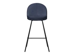 ML-Design 4x Taburetes de bar azul oscuro con tapizado de tela, 75cm sillas con respaldo y reposapíes, estructura metálica sillones para encimera