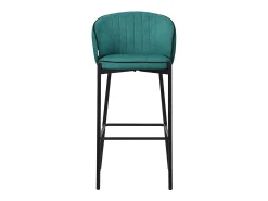 ML-Design 2x Taburetes de bar turquesa oscuro con tapizado de tela, 76cm sillas con respaldo y reposapíes, estructura metálica sillones para encimera