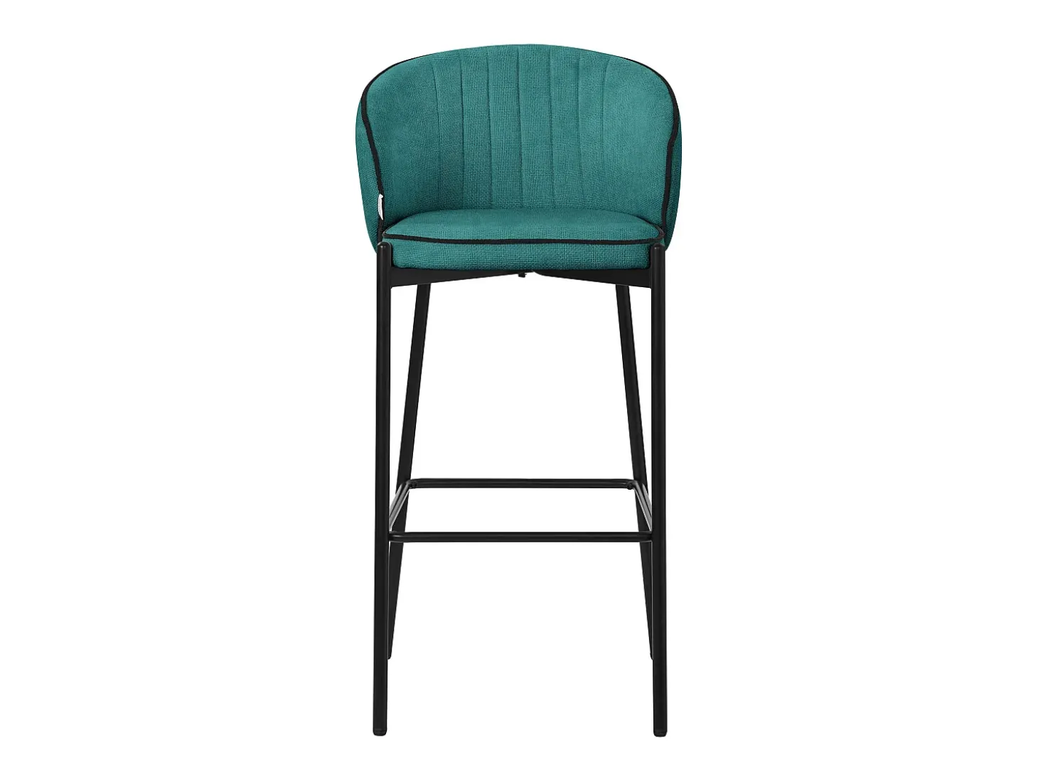 ML-Design 2x Taburetes de bar turquesa oscuro con tapizado de tela, 76cm sillas con respaldo y reposapíes, estructura metálica sillones para encimera