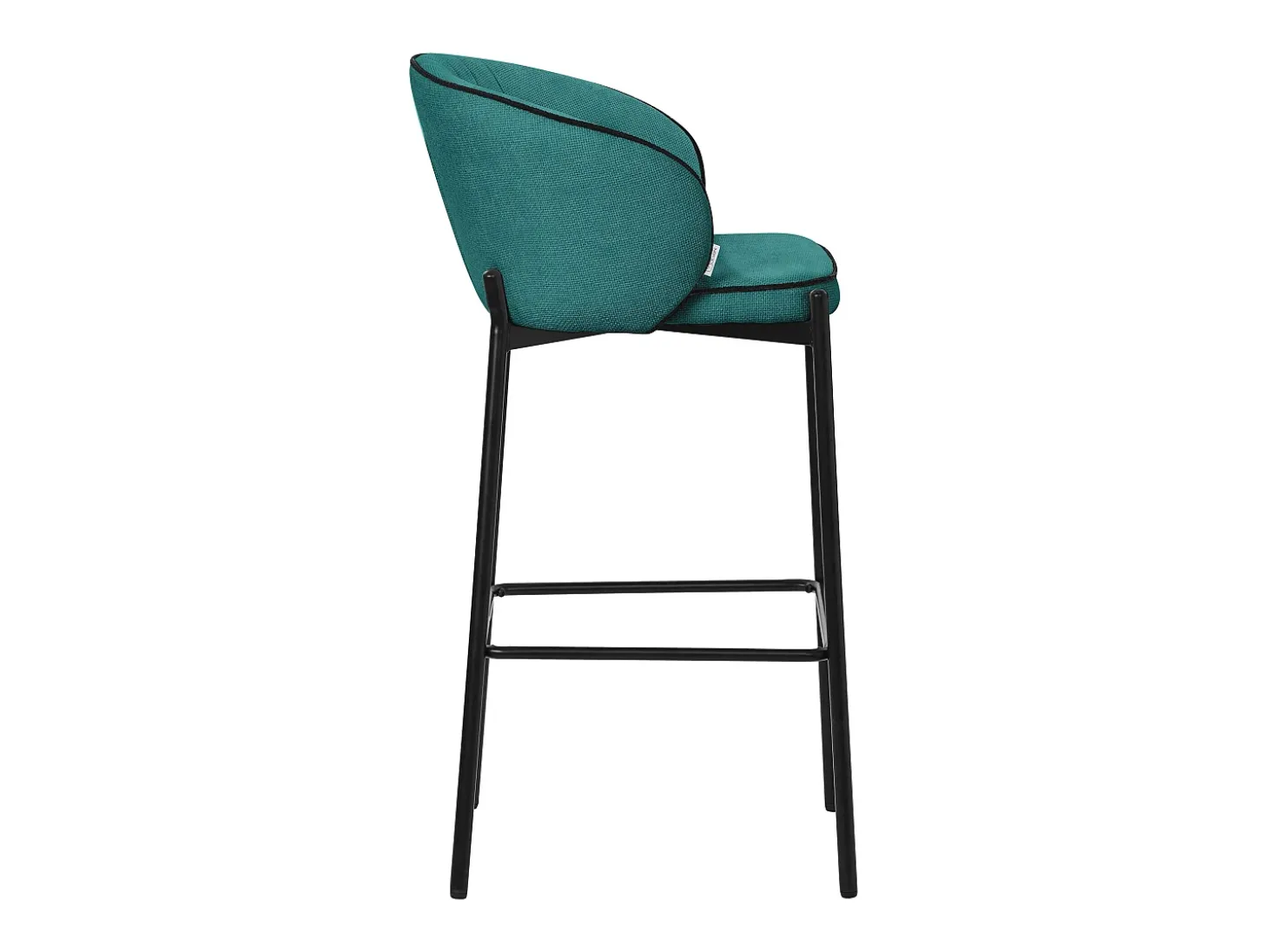 ML-Design 2x Taburetes de bar turquesa oscuro con tapizado de tela, 76cm sillas con respaldo y reposapíes, estructura metálica sillones para encimera