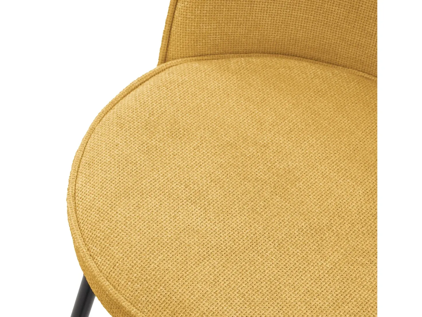 ML-Design 2x Taburetes de bar mostaza con tapizado de tela, 75cm altura, sillas con respaldo y reposapíes, estructura metálica sillones para encimera