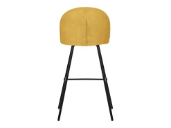 ML-Design 2x Taburetes de bar mostaza con tapizado de tela, 75cm altura, sillas con respaldo y reposapíes, estructura metálica sillones para encimera