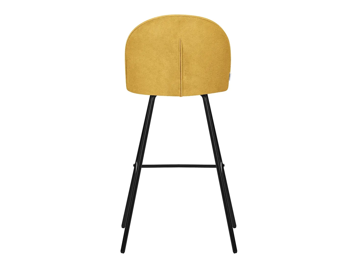 ML-Design 2x Taburetes de bar mostaza con tapizado de tela, 75cm altura, sillas con respaldo y reposapíes, estructura metálica sillones para encimera