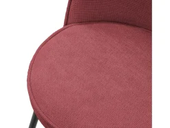 ML-Design 4x Taburetes de bar rojos con tapizado de tela, 75cm altura, sillas con respaldo y reposapíes, estructura metálica sillones para encimera