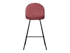 ML-Design 4x Taburetes de bar rojos con tapizado de tela, 75cm altura, sillas con respaldo y reposapíes, estructura metálica sillones para encimera