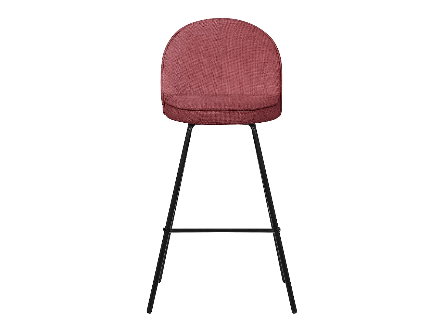 ML-Design 4x Taburetes de bar rojos con tapizado de tela, 75cm altura, sillas con respaldo y reposapíes, estructura metálica sillones para encimera